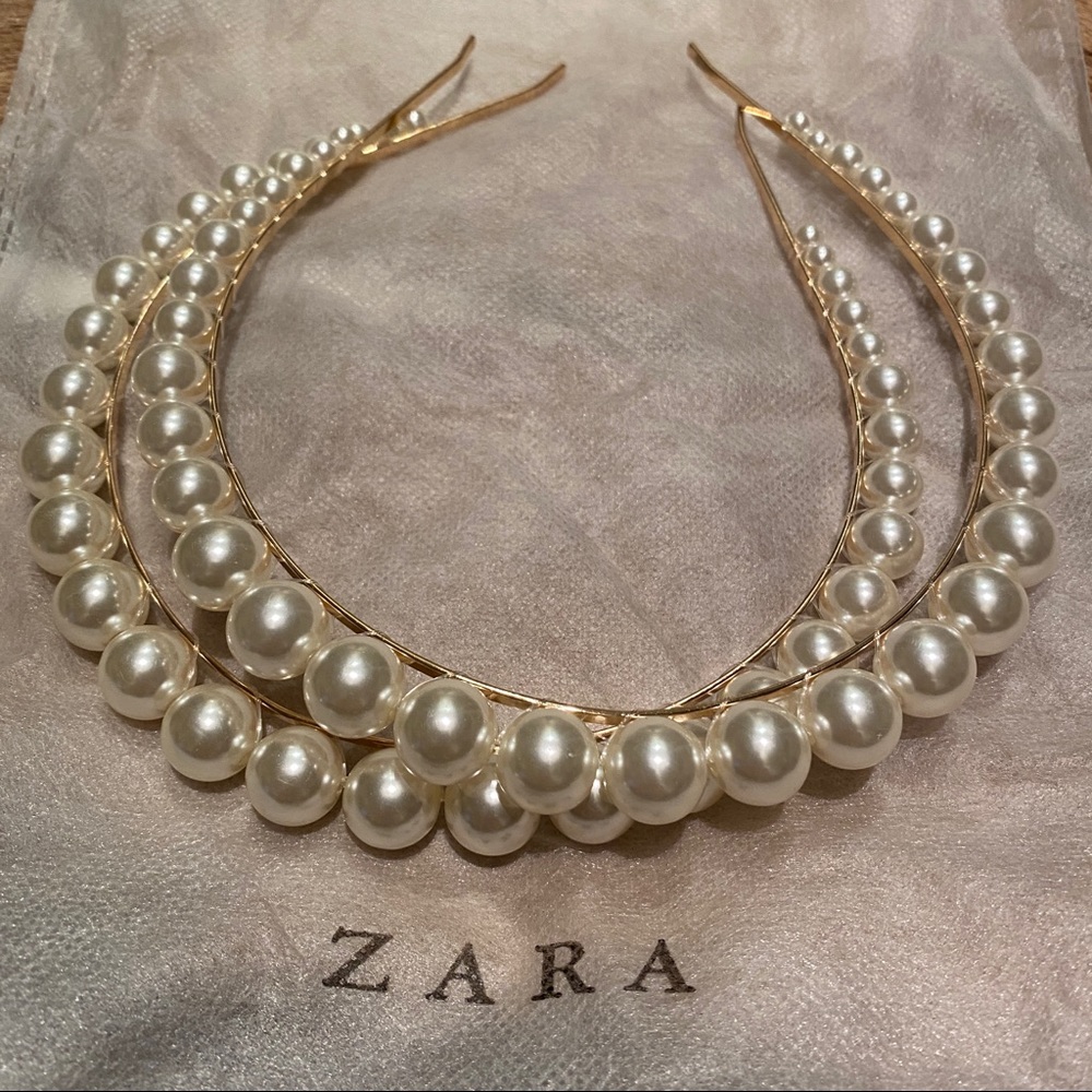 2 Zara pearl headbands